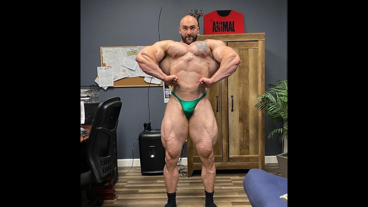 Bald bearded testosterone god Vicenzo Masone (#UnitedStates) lets us see his body in briefs/posers