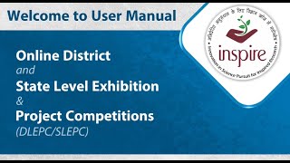 INSPIRE Awards-MANAK_User Manual of DLEPC, SLEPC and NLEPC for students