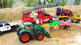 Underwater monkey and the truck incident | Rescue fire truck | Crane truck transforming