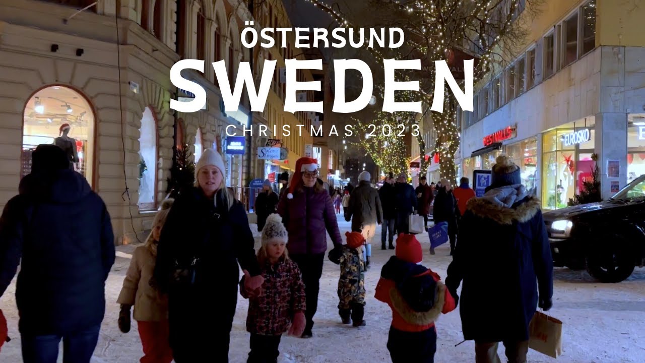 Sweden Christmas - Östersund / Jämtland 2023 - 4K walk
