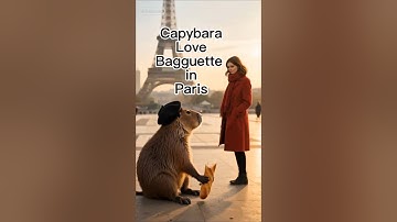 Capybara Visits Paris! Selfies at the Eiffel Tower 🐾✨ #funny #capybara #shorts
