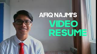 AFIQ NAJMI'S VIDEO RESUME | UTHM