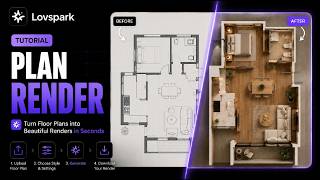 How to Convert 2D Floor Plans into Realistic Renders | Lovspark Tutorial