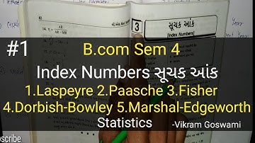 #1 Index Numbers સૂચકઆંક | Methods of Index Numbers | B.com Sem 4 | Statistics