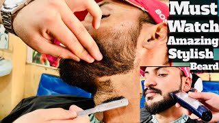 New Stylish Beard 🔥 Style Latest 2023 Viral Video 🔥 Amazing For Men’s Talented Barber Jeddah Salon