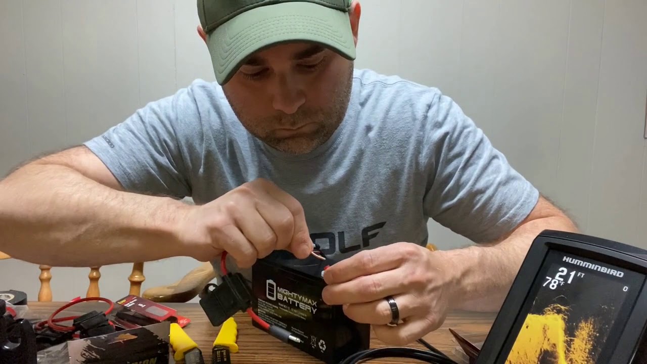 Complete NOOB install Humminbird fish finder for kayak to battery