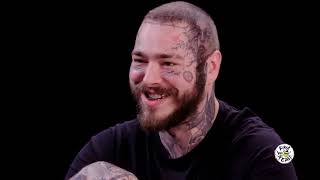 Post ! Malone ! Has ! His ! Brain ! Hacked ! By Spicy Wings  Hot Ones