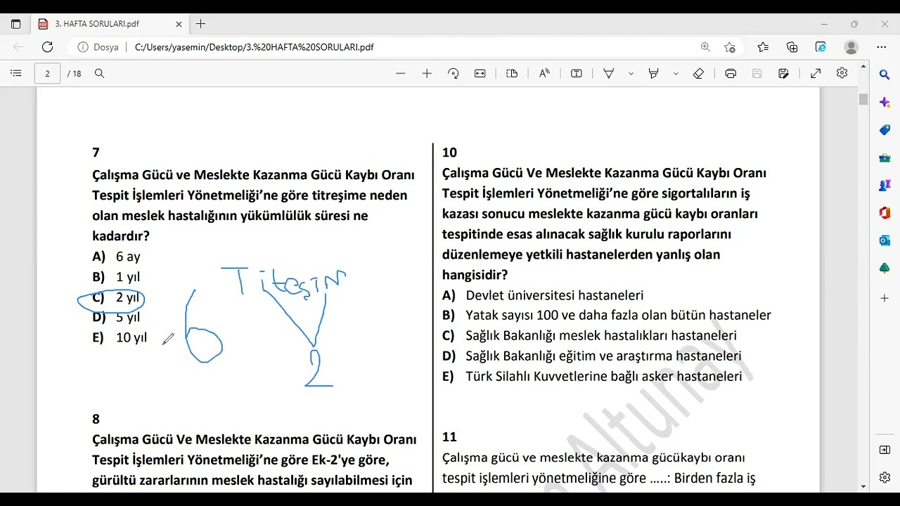 3  Hafta Soru Çözümü(Gürültü-Titreşim-Meslek Hastalığı-Risk Analizi)