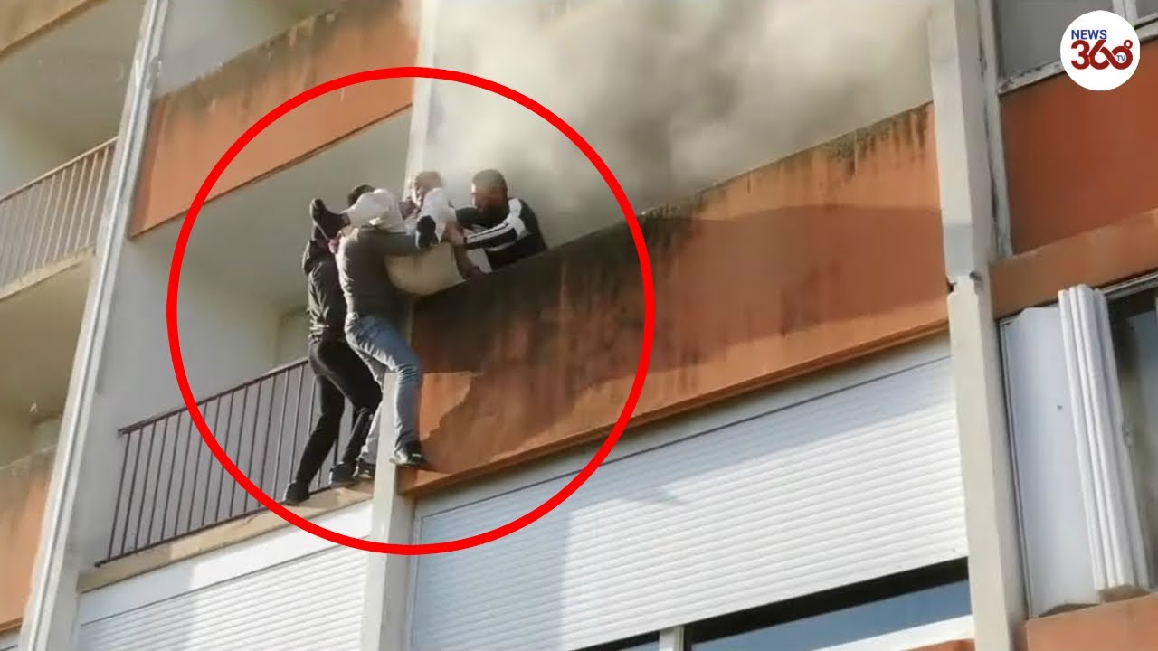 Real Heroes || Old man rescued from burning building in Paris - News ...