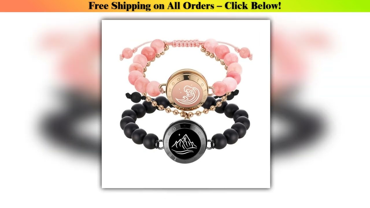 TOTWOO Long Distance Bracelets For Couples Vibration & Light Up Bracelet, Long Distance