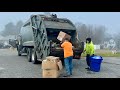Borge bros garbage truck packing heavy post xmas recycling