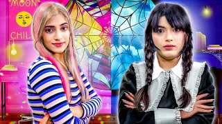 Living Like Wednesday Addams For 24 Hours Challenge | *horror* | Mahjabeen Ali