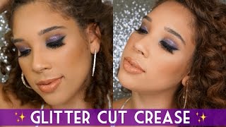 Purple Glitter Cut Crease Makeup Tutorial All Things Ada