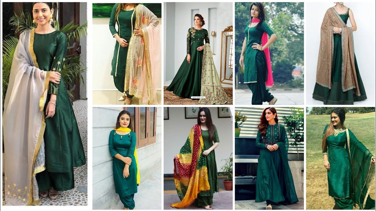 Best Georgette Green Color Velvet Heavy Work Wedding Punjabi Suit