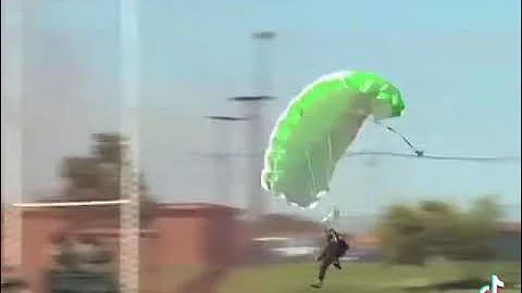 SA army skydiver hospitalized after hitting a pole.