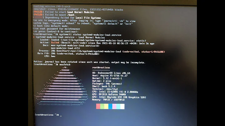 How To Fix "Failed To Mount /Boot and Unknown Filsystem vfat" on Arch Linux!!!!!!!!