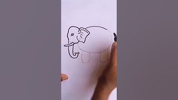 easy Elephant drawing for kids # short