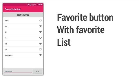 Favourite button inside a notebook with favorite item list