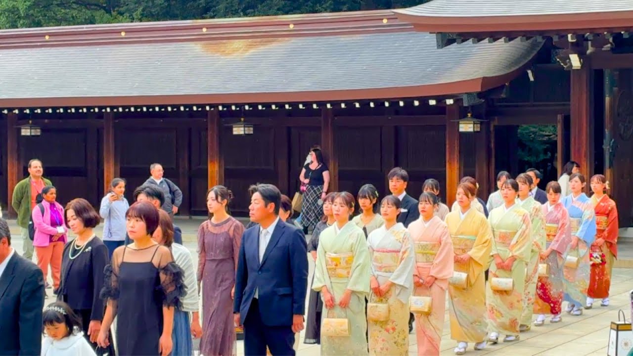 「まるでおとぎ話のよう」圧巻の和装行列！世界が恋する日本の美。神社を彩る豪華な着物参列者たちに目が釘付け。日本の美しさが凝縮された奇跡の瞬間。日本人でも見惚れる神前式。