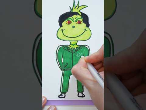 How to draw Grinch  Squid Game #shorts #drawing