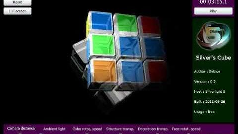 Silverlight 5 3D sample application (Rubik
