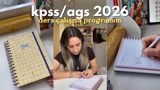 Kpssags 2026 Ders Çalışma Programım