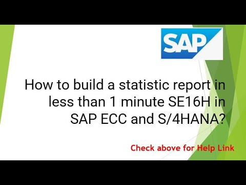 How to build a statistic report in less than 1 minute SE16H in SAP ECC and S/4HANA?