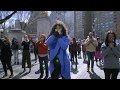 The oa flashmob five movements in front of trump international hotel nyc