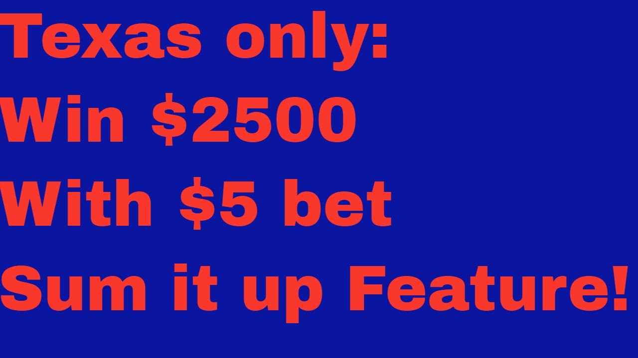 Texas only pick 3Win 2500 with 5 bet with Sum it up Feature YouTube