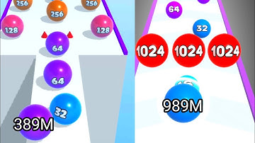 Number Ball Vs Ball Merge 2048|Android ios| Asmr satisfying gameplay