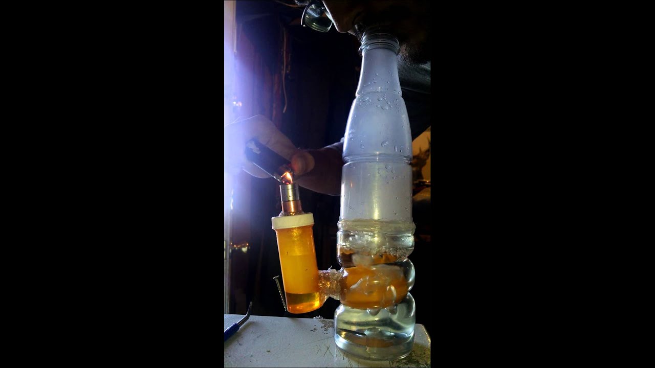 Homemade bong inline perk to honeycomb