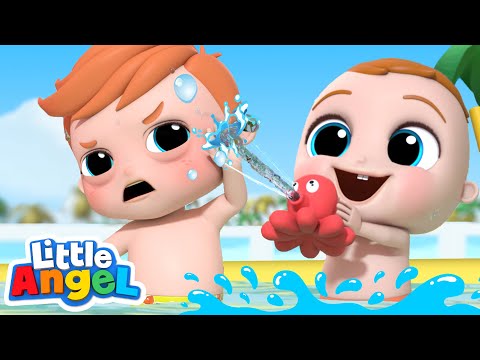 Splish, Splash, It's Pool Time! | Little Angel Kids Songs & Nursery Rhymes