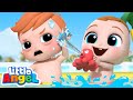 Splish splash its pool time  little angel kids songs  nursery rhymes