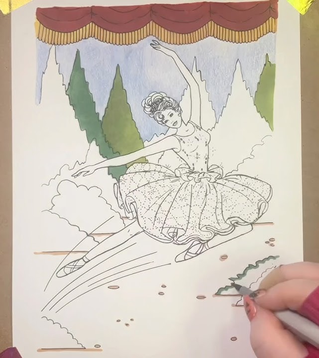 Ballerina Barbie #adultcoloringart #barbie #debbiejellinsky #addamsfamily #joancusack