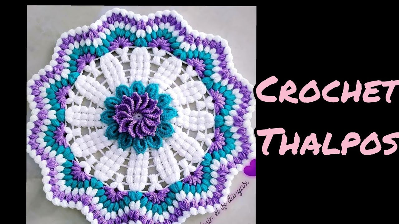 Thalpos, Thal cover,Rug, Wool yarn, Table Cloth, Crochet Table Mat
