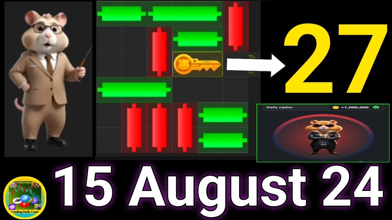 Hamster Kombat key#27 | Daily Cipher Code | 15 August 24 | Mini Game ...
