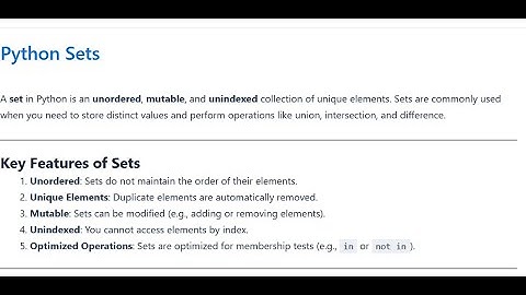 Python Set -  unordered, mutable, and unindexed collection of unique elements.