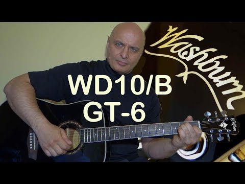 Washburn WD10/B  with GT-6 preamp. Few simple chords guitar test.