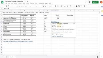 1 Variable Stats in Google Sheets