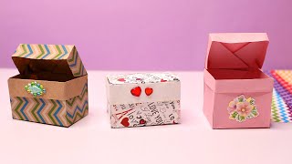 DIY Оригами Коробочка с крышкой( без клея! ) Коробочка из бумаги своими руками. Поделки из бумаги