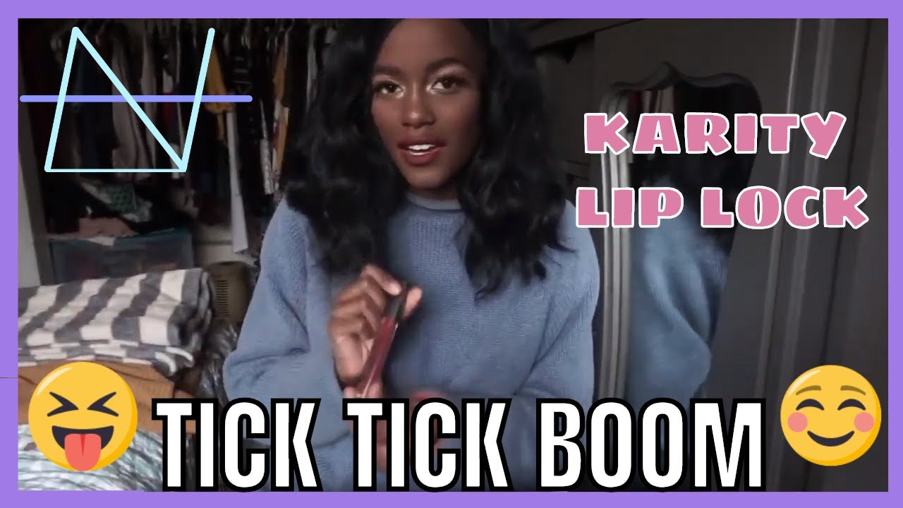 TICK TICK BOOM KARITY LIP LOCK REVIEW AND SWATCH ON DARK SKIN (BLACK WOMAN)
