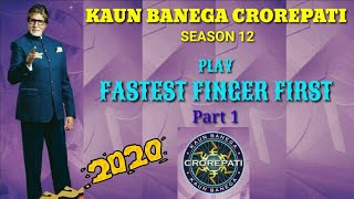 Fastest Finger First |Part 1 | फास्टेस्ट फिंगर फर्स्ट |भाग 1 |हिंदी English| Practice fff | KBC 2020