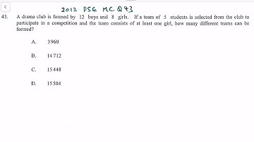 2012 Dse Maths P2 MC Q43 (Combination) | Lau_Sir_Maths English Version
