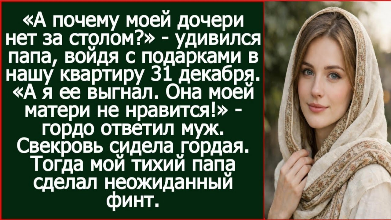 «А я ее отсюда выгнал. Она моей матери не нравится!» - гордо ответил муж моему отцу.
