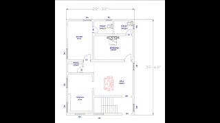 28'3"x39'6" Autocad 2d drawing home design and sketchup 3d modeling.#autocad  #autocaddrawing