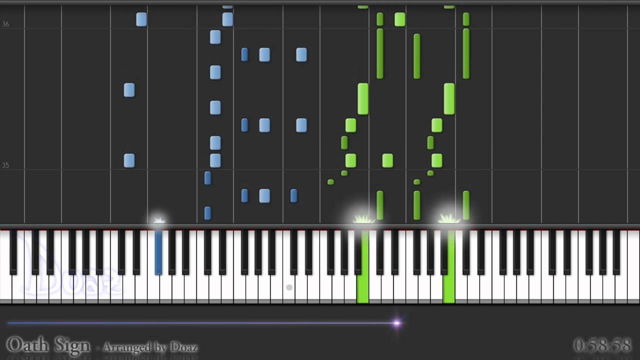 Synthesia Piano Oath Sign Fate Zero Op 1 Youtube
