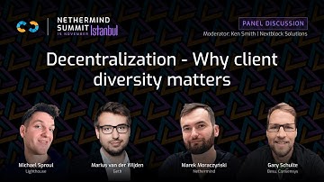 Decentralization panel with Michael Sproul, Marius van der Wijden, Marek Moraczynski, Gary Schulte