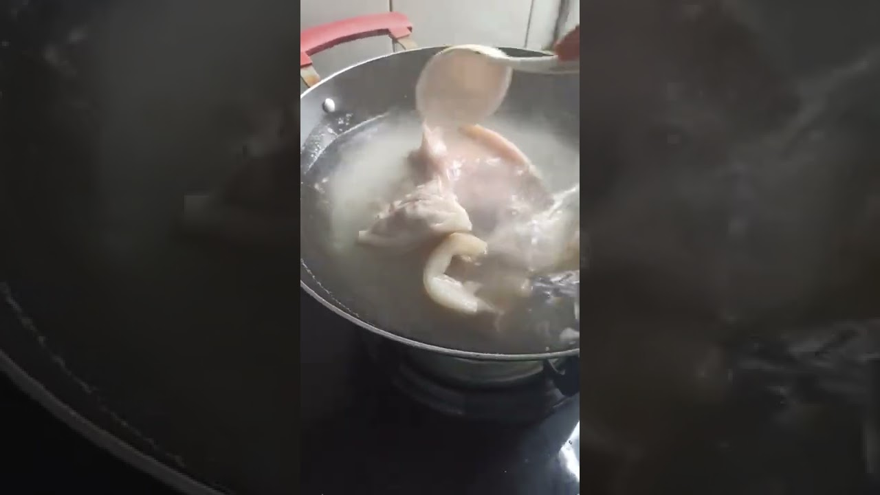 pig ear boil then clean very well