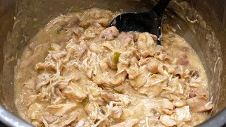 The Best Shredded Chicken and Gravy Recipe! Quick and Easy Lazy Meal Idea In Under 20 Minutes! image