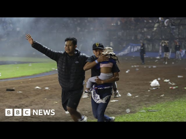 Scores killed in Indonesia football stadium crush - BBC News class=